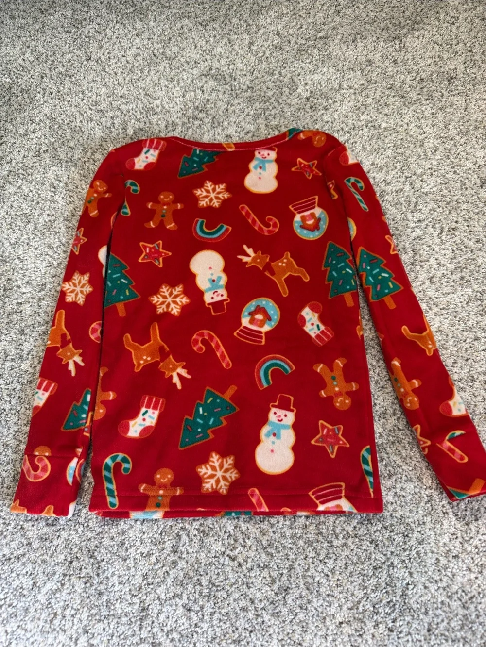 Cat & Jack Kids Red Christmas Pajama Set Gingerbread Snowman 5T